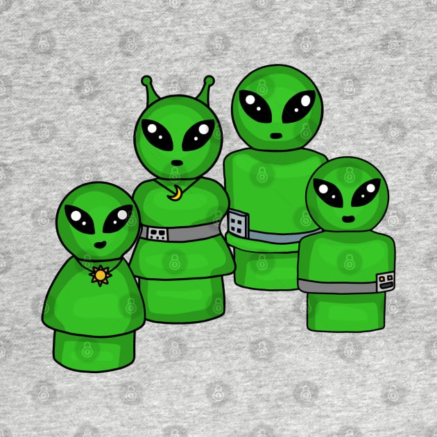 Little Alien Family by Slightly Unhinged